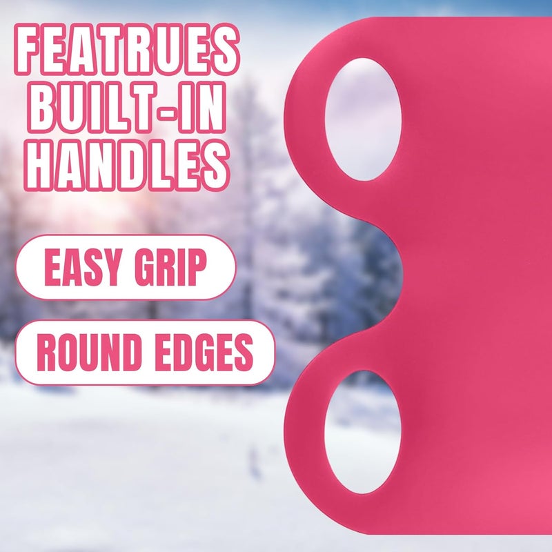 Poen 4 قطع زلاجات ثلجية للأطفال والبالغين، زلاجات قابلة لللف بطول 36.2 بوصة، زلاجات بلاستيكية مع 2 مقبض، معدات خفيفة الوزن وعالية السرعة - Image 5